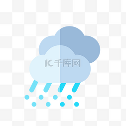 蓝色雨天