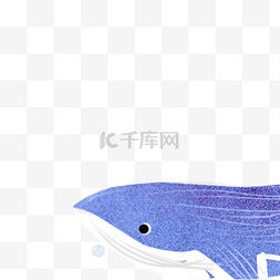 可爱卡通鲸鱼图片_蓝色的鲸鱼免抠图