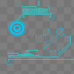 线条图案蓝色科技元素