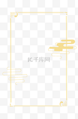 中国春节海报宣传PNG素材图片_中国风金色边框图案