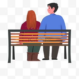 看风景的情侣图片_坐着公园靠背椅上看风景的夫妻