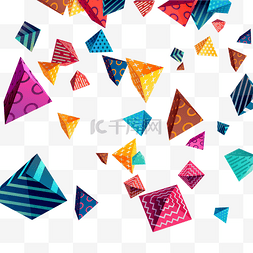 彩色立体底纹图片_创意立体彩色几何图案素材元素