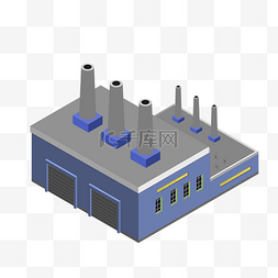 产业蓝图图片_2.5D风格工厂厂房元素