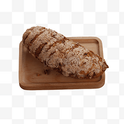 木盘子里的面包甜点