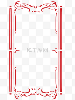 边框手绘新年图片_中国风传统红色手绘边框