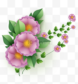 紫色立体折纸花卉