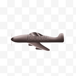 金属质感飞机插画PNG图片