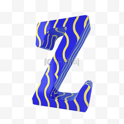 蓝色字母c图片_C4D孟菲斯风格立体字母Z装饰