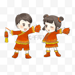 红包图片_金童玉女新年送祝福