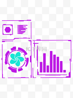 能量柱图片_简约紫色科技风科幻花可商用元素