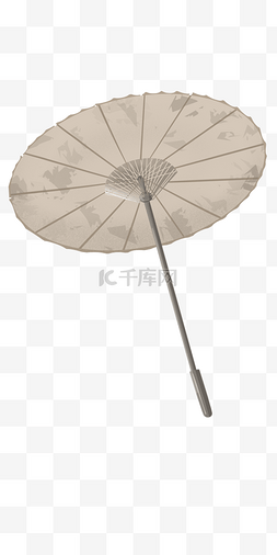一把白色纸伞插画