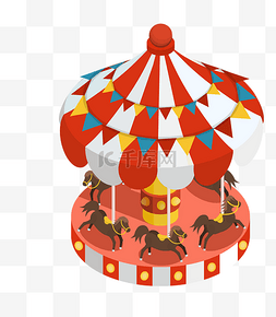水上乐园手绘图片_创意彩色马戏团游乐园设计