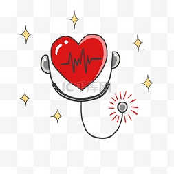 医疗诊疗心脏听诊器插画