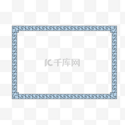 蓝色花纹证书框框矢量图