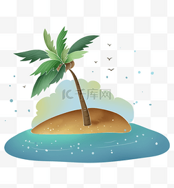 游泳叶子图片_夏季海岛旅游沙滩和椰树