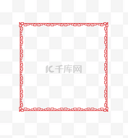 新年红色复古简约图片_传统中式红色花纹边框