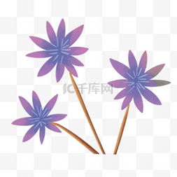紫色三个花朵设计图