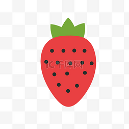 草莓水果手绘图片_红色手绘线稿草莓元素