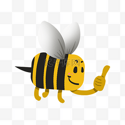 手绘点赞蜜蜂插画