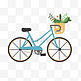 扁平风格带篮子的自行车