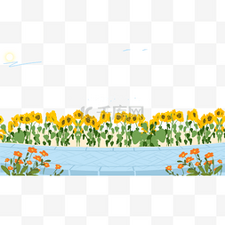 夏日向日葵主题手绘边框