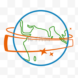 地球平面图图片_航天航空平面图插画