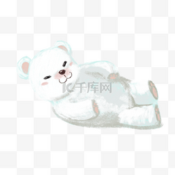 白色北极熊躺着设计图