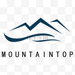 简易蓝色山脉创意图logo