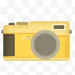 拍照黄色图片_黄色复古照相机免抠PNG素材