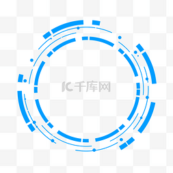 科技风边框素材图片_蓝色简约科技线条科技风边框