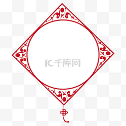 国风免抠素材图片_新年中国风红色方形边框素材矢量