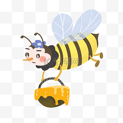 手里拿着蜂蜜篮子的蜜蜂