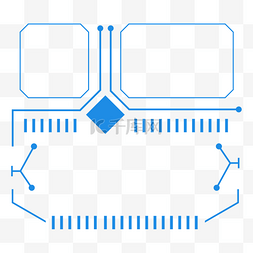蓝色商务科技边框纹理装饰