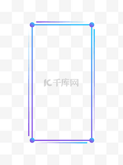 平面设计框图片_蓝色简约线条竖长方形海报边框