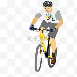 骑自行车骑车男孩手绘