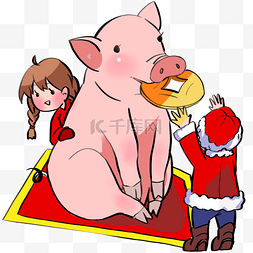 2019猪猪壁纸图片_猪年2019年金猪孩童财源广进