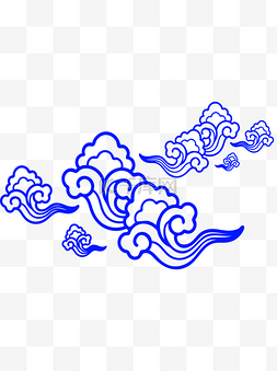 中国传统线性云矢量图案素材可商