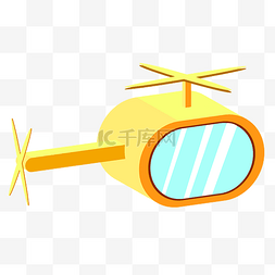 黄色的卡通飞机图片_黄色直升机卡通插画