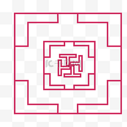 红色门框图案