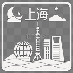 卡纸图片_上海热门旅游目的地地标建筑折纸