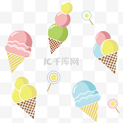 巧克力冰淇淋甜筒图片_卡通矢量可爱冰淇淋下载