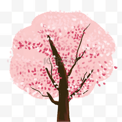 卡通樱花树手绘素材