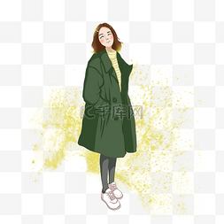 卡通插画时尚美女