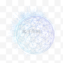 网络蓝图片_渐变蓝点线技术元素