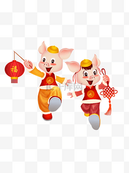 中国结猪年图片_卡通2019猪年可商用素材