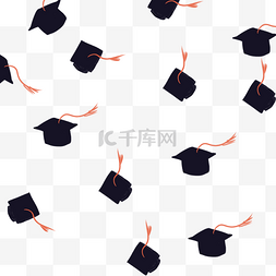 毕业季创意海报图片_毕业扔博士帽装饰元素矢量
