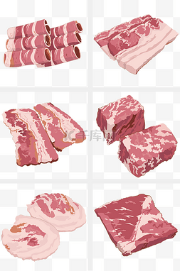 eps格式图片_手绘肉类装饰插画