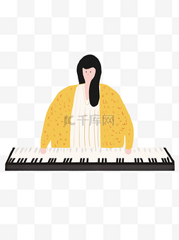 钢琴美女美女图片_美女弹钢琴