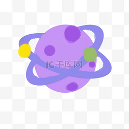 紫色浩瀚宇宙图片_手绘紫色星球