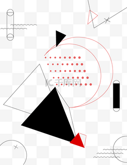 三角圆圈图片_简约线条边框电商矢量元素
